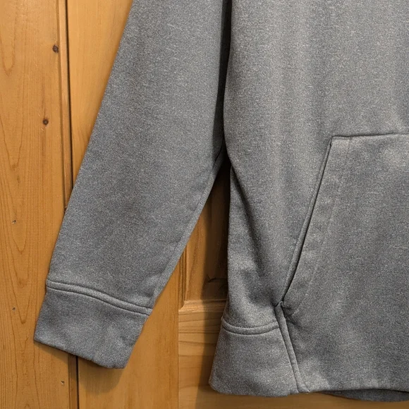 Under Amour UA Men's Med Hoodie Gray Cold Gear Fleece Big Logo Pullover Sweater - Picture 4 of 12